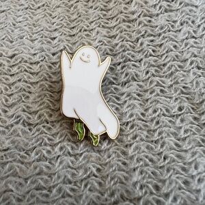Happy ghost enamel pin